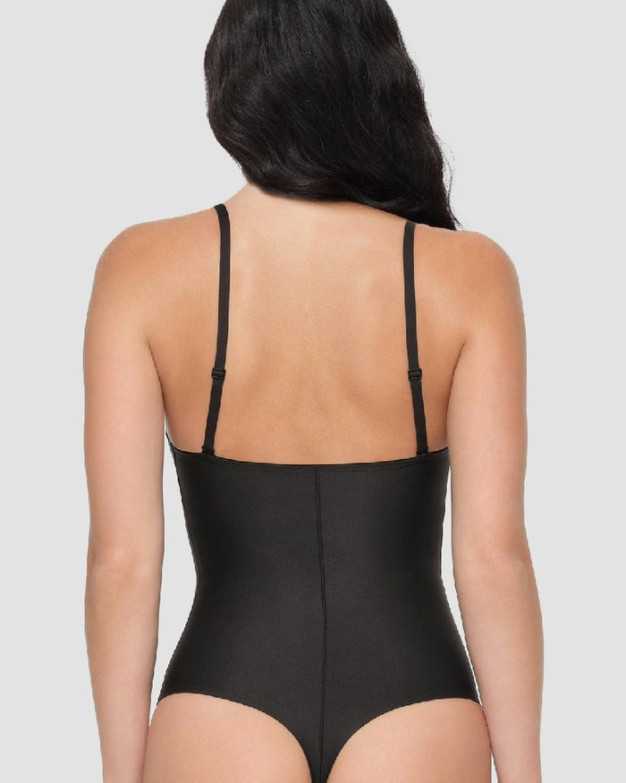 Cosy®| Body tanga push up liso sin costuras con escote en V profundo y moldeador corporal.