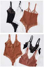 Divine® - Body tanga sexy de encaje con escote en V y espalda descubierta