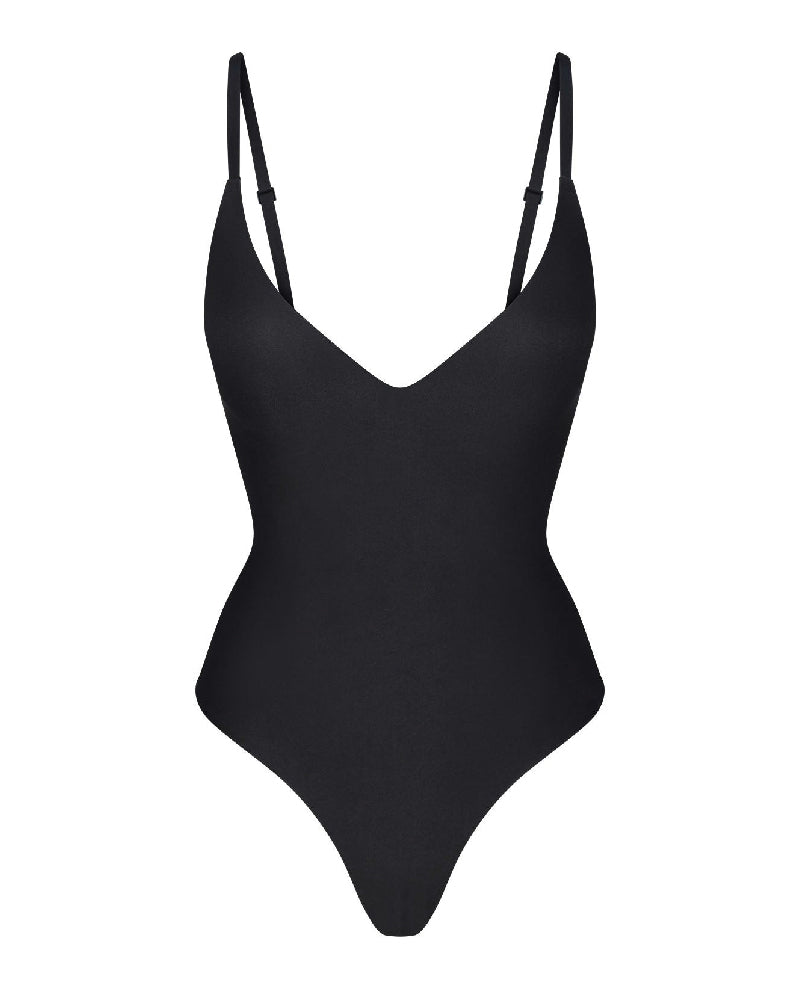 Cosy®| Body tanga push up liso sin costuras con escote en V profundo y moldeador corporal.
