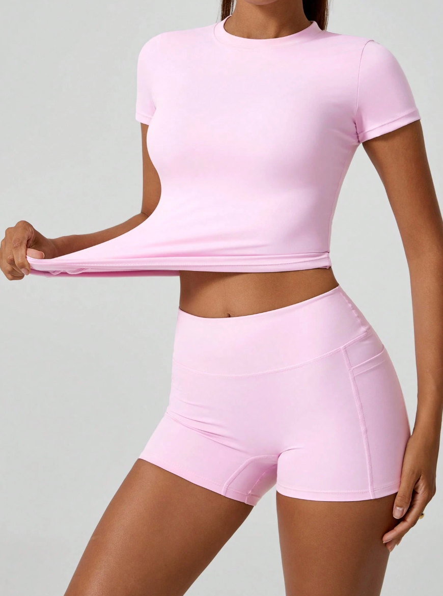 CONJUNTO CASUAL FLEX CON BOLSILLO Rosa Claro