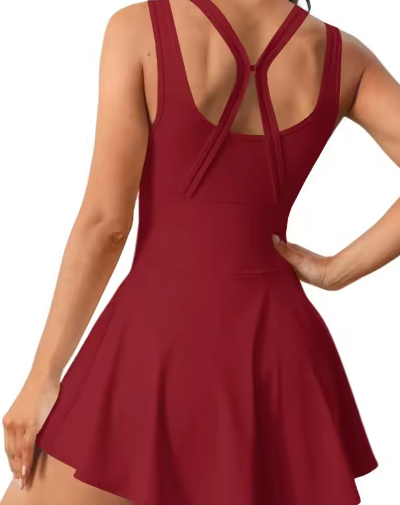 VESTIDO YOGA 2 EN 1 Burdeos