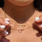 Collar Doble Corazón -Oso Amoroso