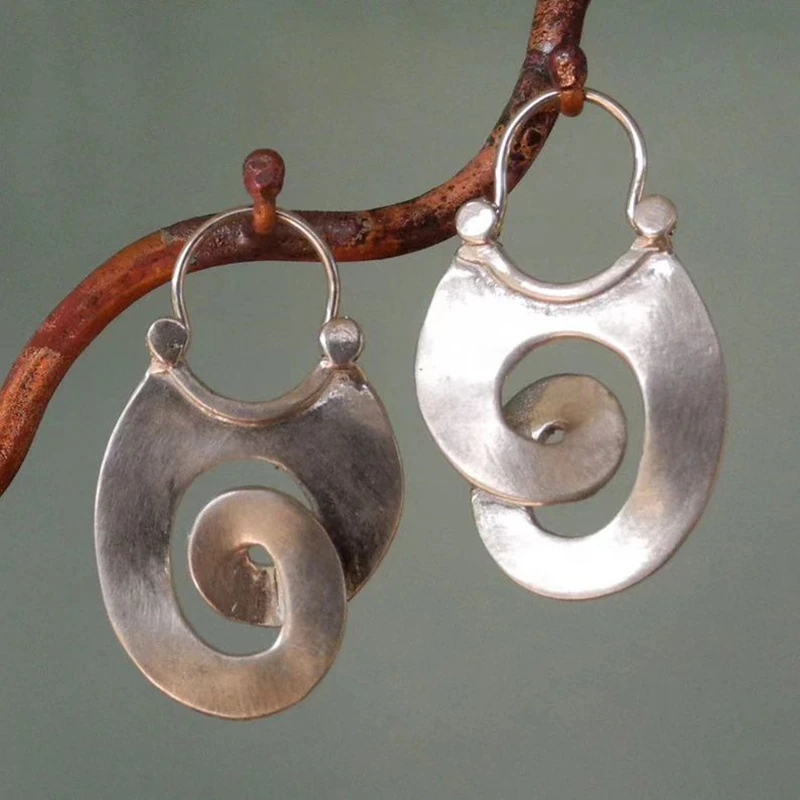 PENDIENTES RETRO - ESPIRAL DE PLATA