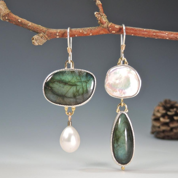 PENDIENTES VINTAGE - PLATA Y PEDRERÍA